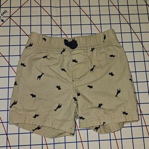 EUC | Child of Mine | 12M | Khaki Baby Shorts Blue Animal Print